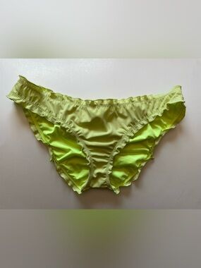 Victorias Secret The Ruffle Cheeky Neon Yellow Bikini Swim Bottoms Size Medium